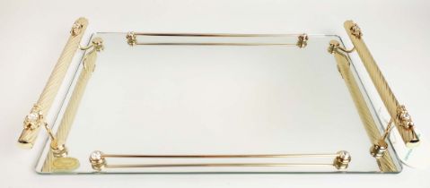 DIMART MILANO ITALY, 24 karat gold plated diamonte and mirrored tray, 32cm x 50cm L.