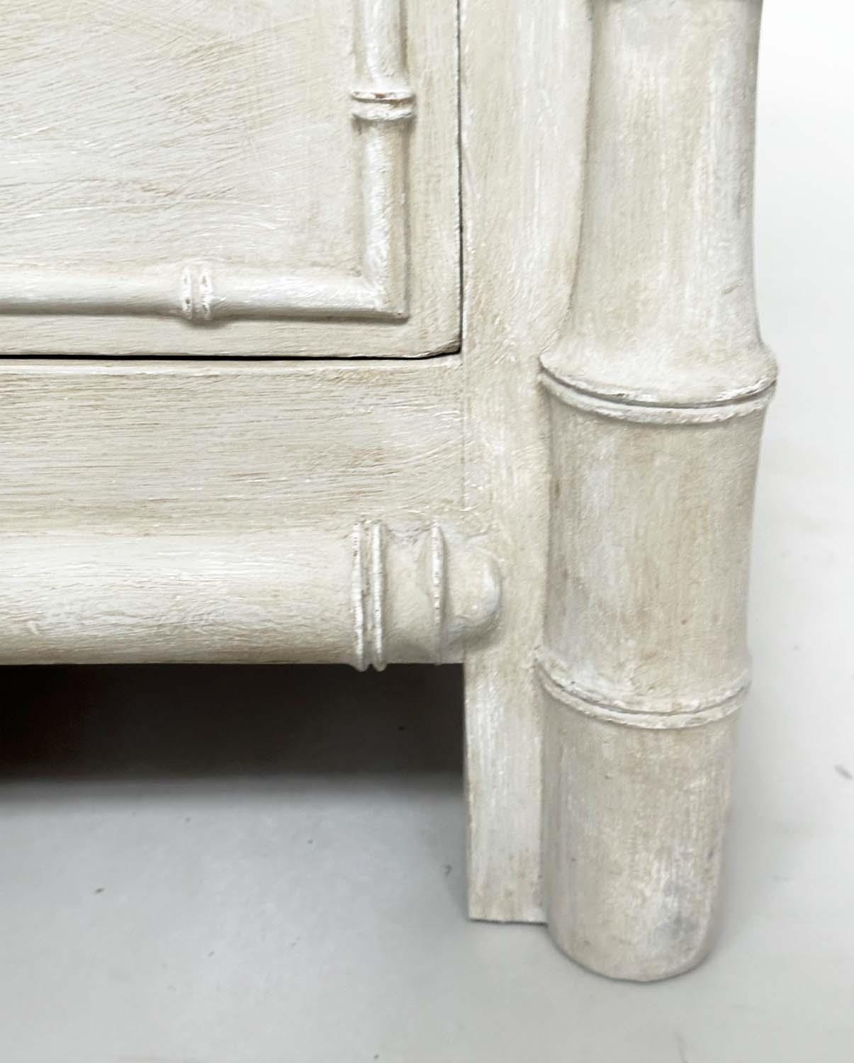 FAUX BAMBOO CHEST, 19th century traditionally grey painted with two short above two long drawers, - Image 3 of 6