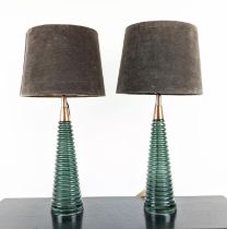 TABLE LAMPS, a pair, 1950's Italian style with shades, 64.5cm H approx. (2)