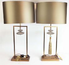 HEATHFIELD & CO CONSTANCE TABLE LAMPS, a pair, with shades, 90cm H each. (2)