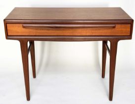 WRITING TABLE BY 'YOUNGER', mid 20th century teak with frieze drawer, 106cm W x 45cm D x 78cm H.