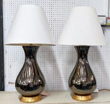 HEATHFIELD & CO LOUISA TABLE LAMPS, a pair, with shades, 75cm H. (2)