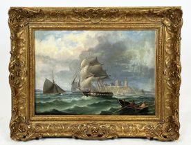 T A JAMESON (19th C British), 'Maritime view', oil on canvas, 31cm x 40cm, signed, framed.