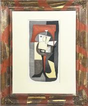 AFTER PABLO PICASSO 'Guitare et Partition', off set lithograph, 99cm x 79cm overall, painted and