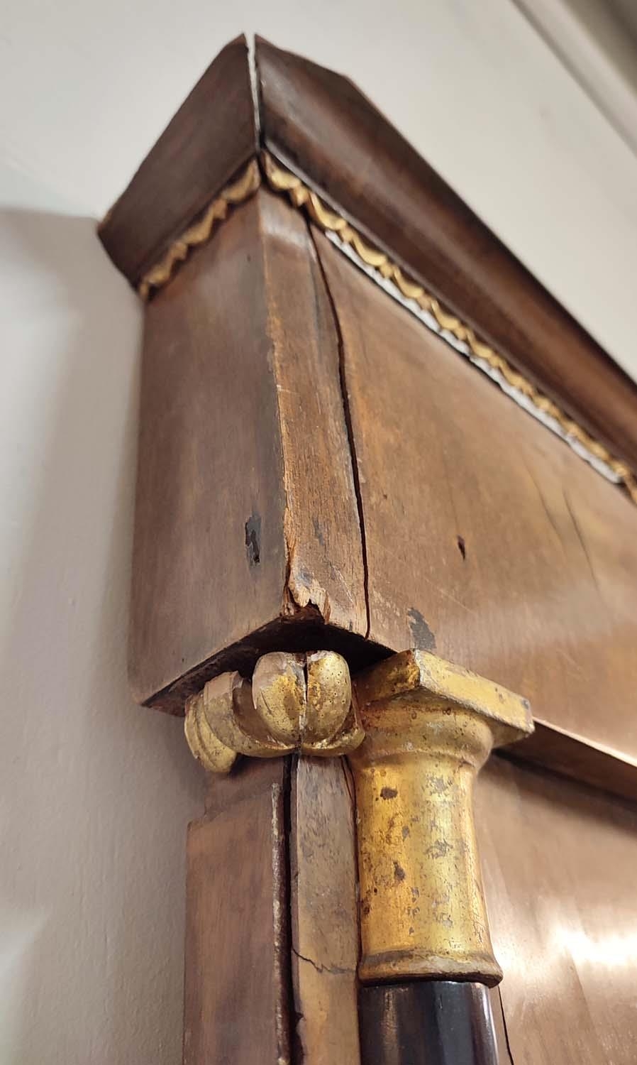 OVERMANTEL MIRROR, 141cm x 199cm H, early 19th century Continental walnut with a divided plate - Image 6 of 6