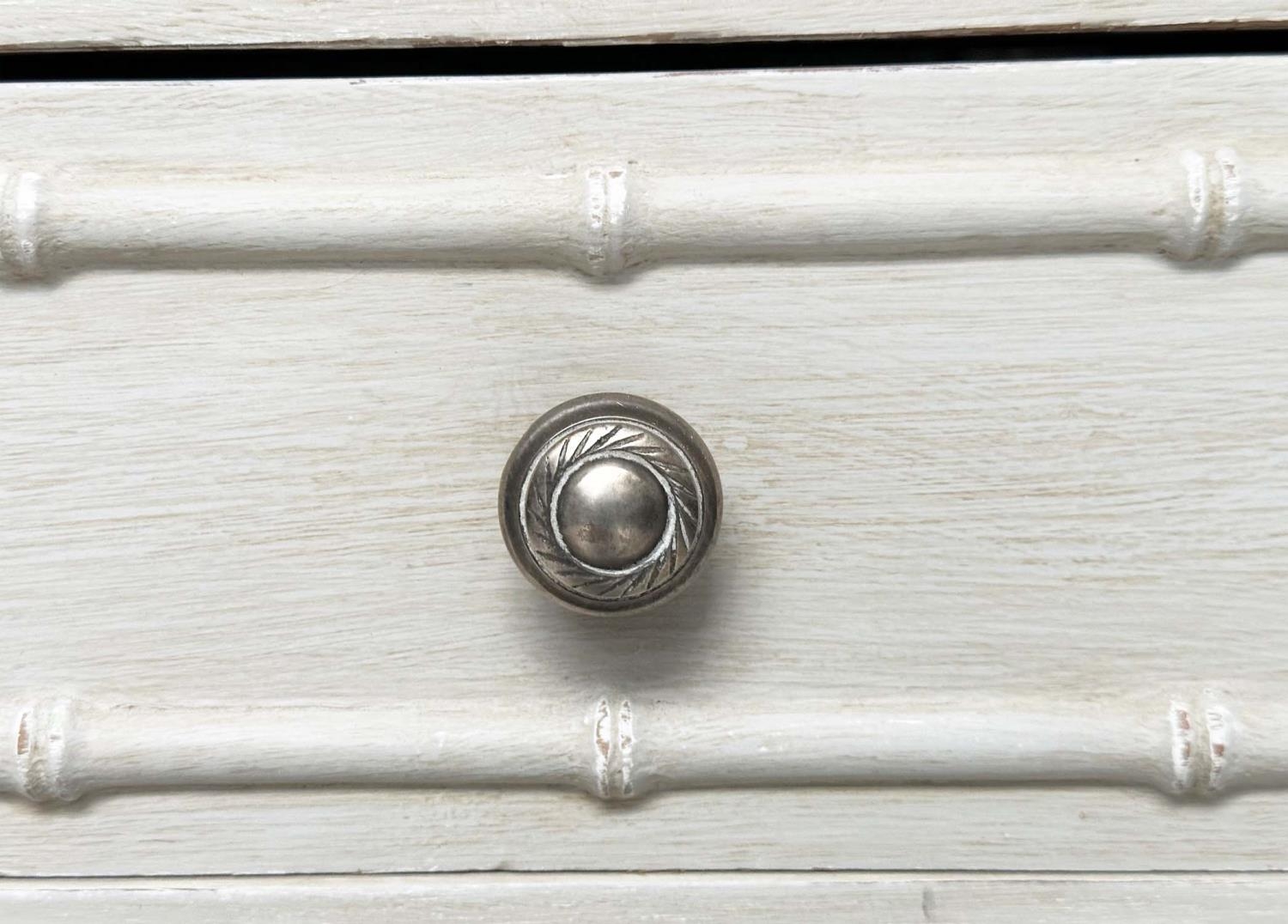 FAUX BAMBOO CHEST, 19th century traditionally grey painted with two short above two long drawers, - Image 2 of 6