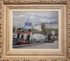 ROBERT RAFAILOVICH FALK (1886-1958), 'Notre Dame from the Seine', oil on canvas, 36cm x 45cm,