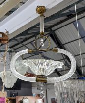 ATTRIBUTED TO BAROVIER & TOSO CEILING LIGHT, vintage 20th century, 70cm drop.