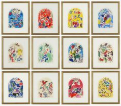 MARC CHAGALL, The Twelve Tribes, 12 lithographs in colour, printed in Paris by Mourlot, 1962, 36.5 x