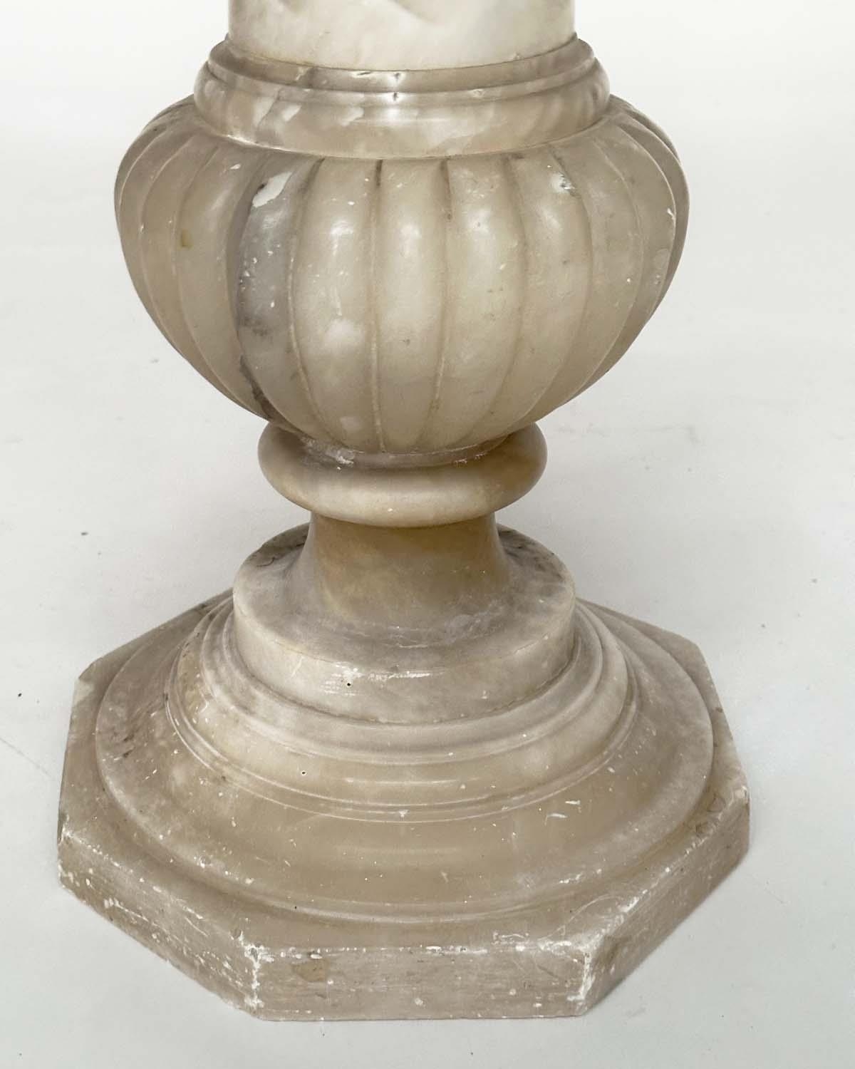 ALABASTER COLUMN, 19th century Italian with spiral and reeded column with octagonal base, 102cm H - Image 5 of 5