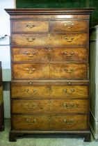 CHEST ON CHEST, 190cm H x 121cm W x 59cm D, George III mahogany in two parts with eight drawers