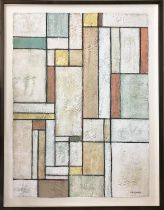 BEVERLEY PETER MEYERS (1949-2016), 'Abstract - Building on Colour', oil on paper, signed, framed.