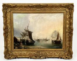 T A JAMESON (19th C British), 'Maritime view', oil on canvas, 31cm x 40cm, signed, framed.