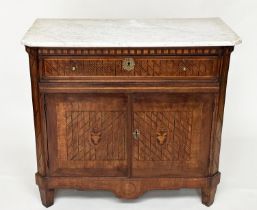 DUTCH SIDE CABINET, 19th century mahogany and satinwood geometric and floral marquetry inlay with