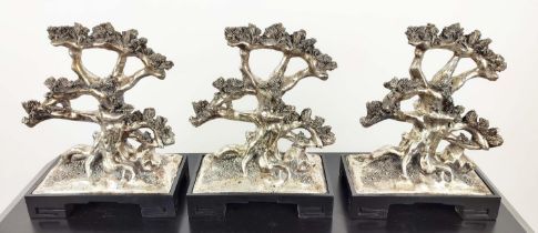PAOLO MOSCHINO KYOTO SEA CORAL SCULPTURES, a set of five, tarnished finish, 35cm H. (5)