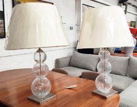PORTA ROMANA PASTEUR TABLE LAMPS, a pair, with shades, 92cm H. (2)