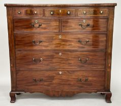 SCOTTISH HALL CHEST, Victorian flamed mahogany crossbanded and bone inset of adapted shallows