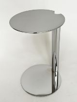 MINOTTI NAY SIDE TABLE by Rodolfo Dordoni, chromed circular with column and circular base, 35cm x