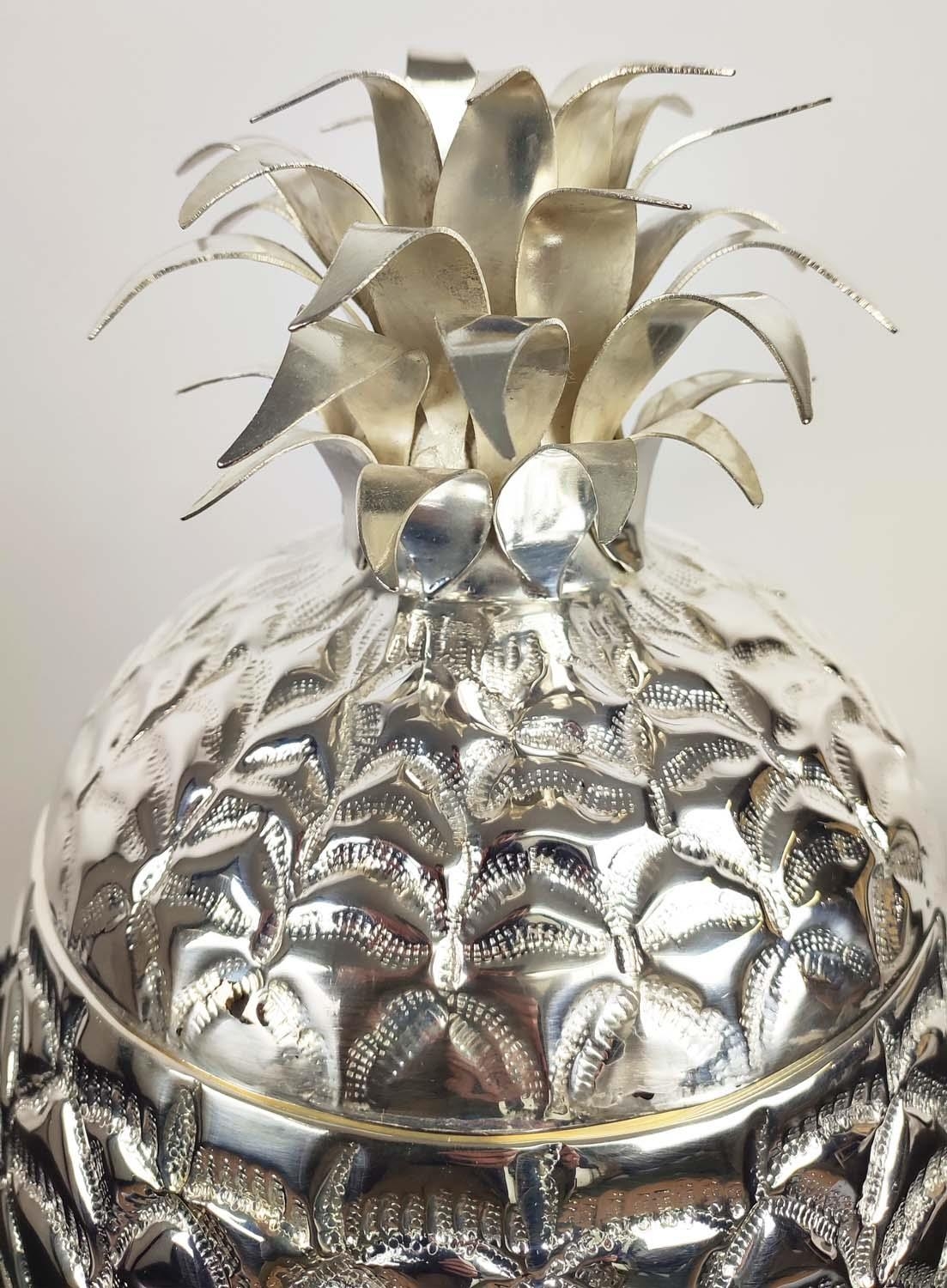 ICE BUCKETS, a pair, in the form of pineapples, polished metal, 33cm H each approx. (2) - Image 5 of 5