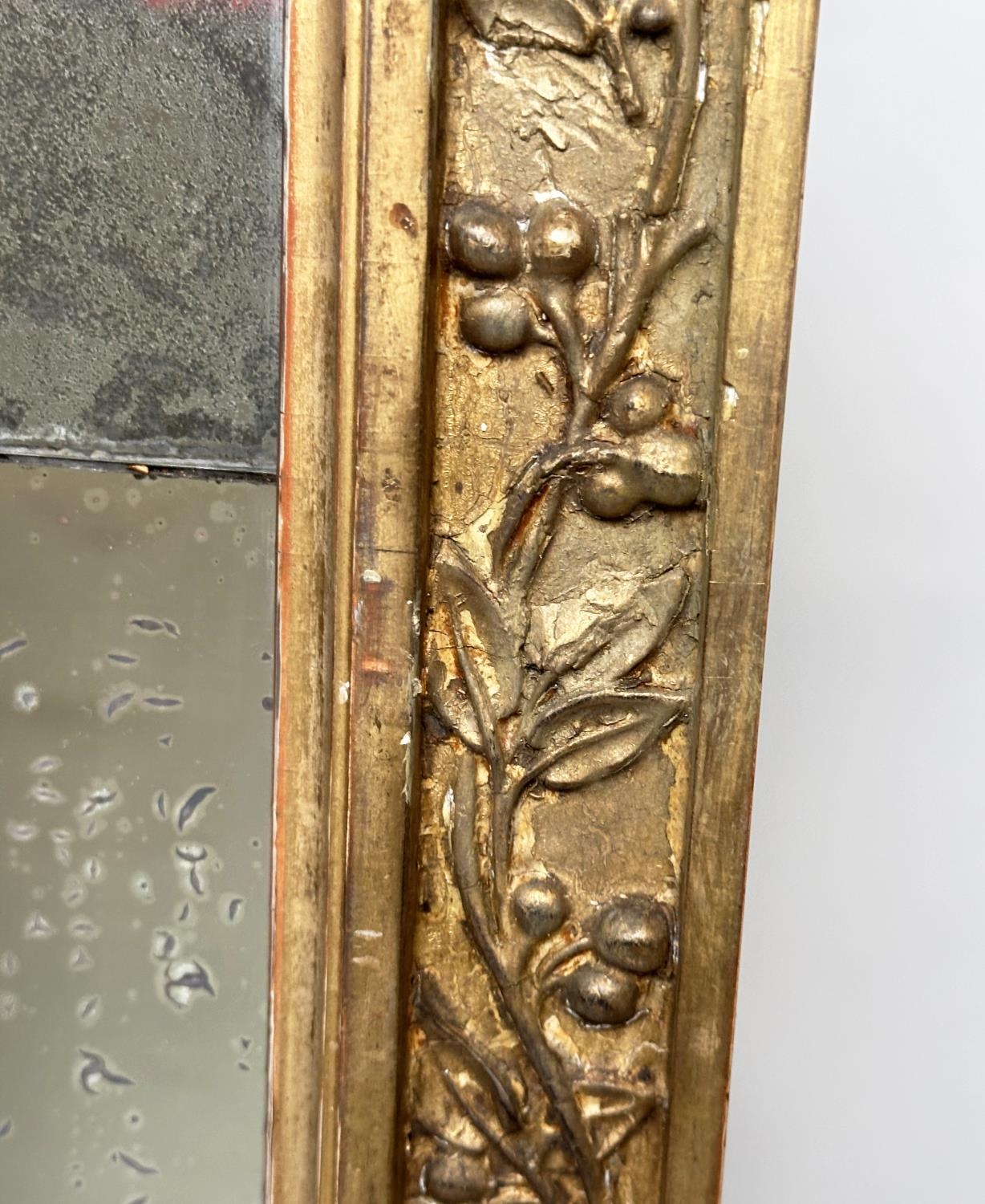 WALL MIRROR, 19th century giltwood and gesso with rectangular trailing berry inset frame and two - Image 2 of 7