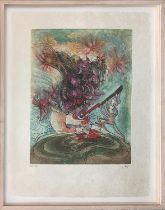 ROBERTO MATTA (1911-2002), 'Le soleil', coloured etching, 68cm x 50cm, signed and numbered,