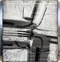 PAUL E MAXWELL (1925-2015, USA) 'Abstract', acrylic on canvas laid on board with aluminium edge,