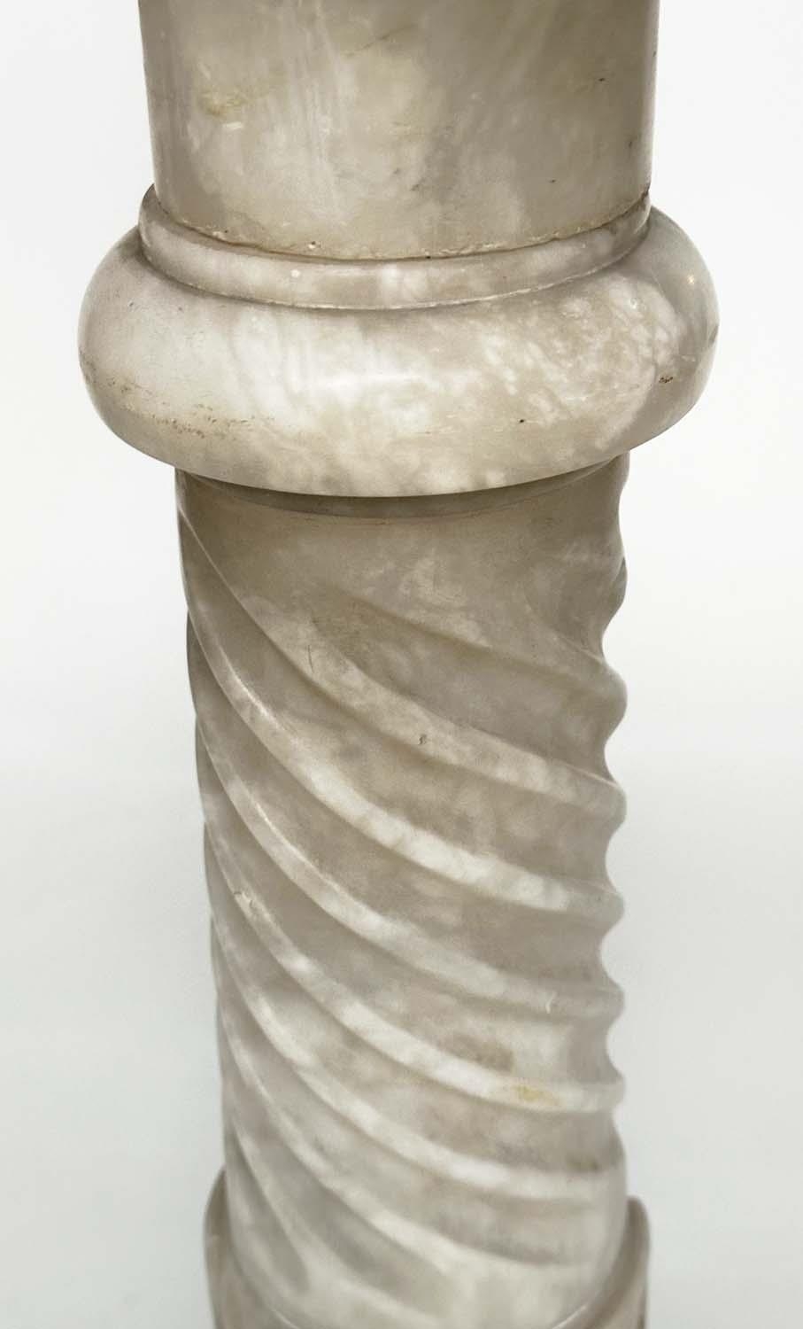 ALABASTER COLUMN, 19th century Italian with spiral and reeded column with octagonal base, 102cm H - Image 3 of 5