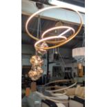 CEILING LIGHTS, a pair, contemporary abstract ribbon design, 84cm approx. (2)