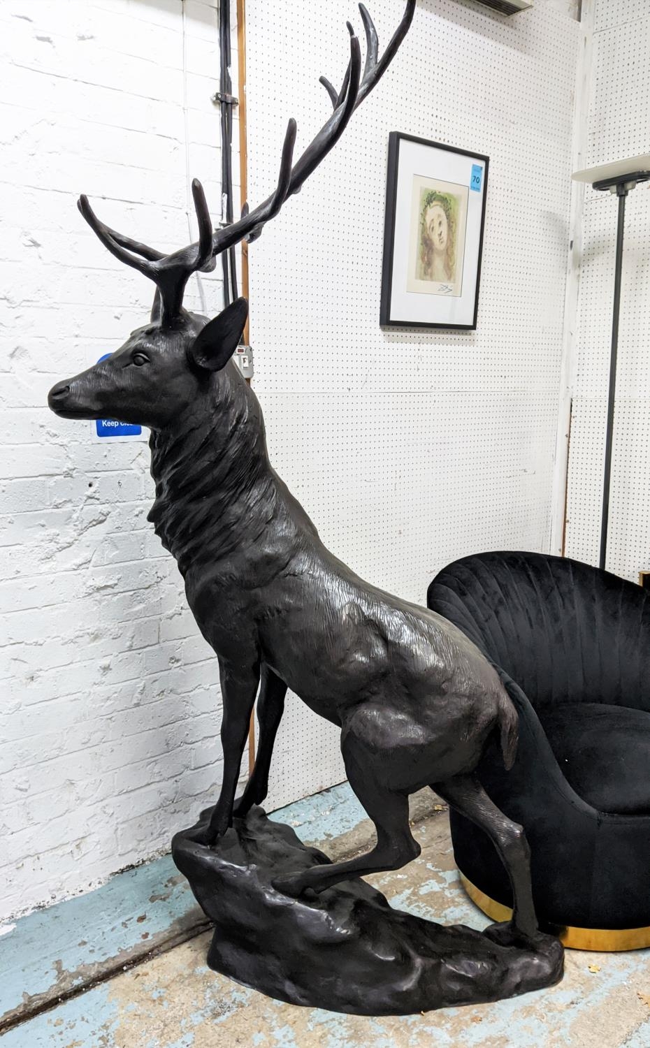 SCULPTURAL STAGS, a pair, cast metal, 200cm H each. (2) - Image 2 of 4