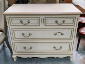 COMMODE, 54cm D x 90cm H x 107cm W, painted of four drawers.