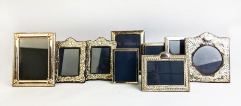 A COLLECTION OF NINE STERLING SILVER PHOTO FRAMES, some early 20th century, of various sizes and