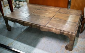 LOW TABLE, 95cm x 38cm H x 145cm L, shagreen style.