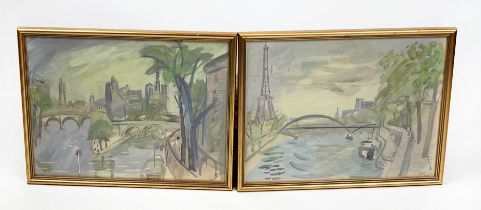 AUSTIN TAYLOR (1908-1992) 'Paris', a pair of watercolours, 24cm x 34cm, framed.