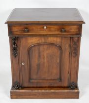 SIDE CABINET, Victorian mahogany, with hinged top, dummy drawer, door and cellarette drawers, 66cm x