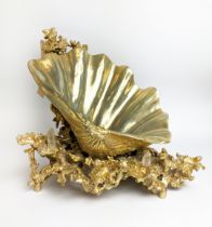 CLAUDE VICTOR BOELTZ (B. 1937) NATURALISTIC SCULPTURE, in the form of a shell on a bed of coral,