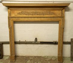 FIRE SURROUND, 145cm H x 150cm W x 23cm D, late 19th/early 20th century George III style pine and