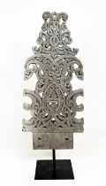 ASIAN ARCHITECTURAL CARVING, on stand, 120cm H.