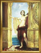 CHARLES BASSINYER, after Herbert James Draper 'The Gates of Dawn', oil on canvas, 100cm x 75cm,