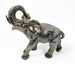 SILVER CLAD ELEPHANT, marked 925, 28cm L x 25cm H.