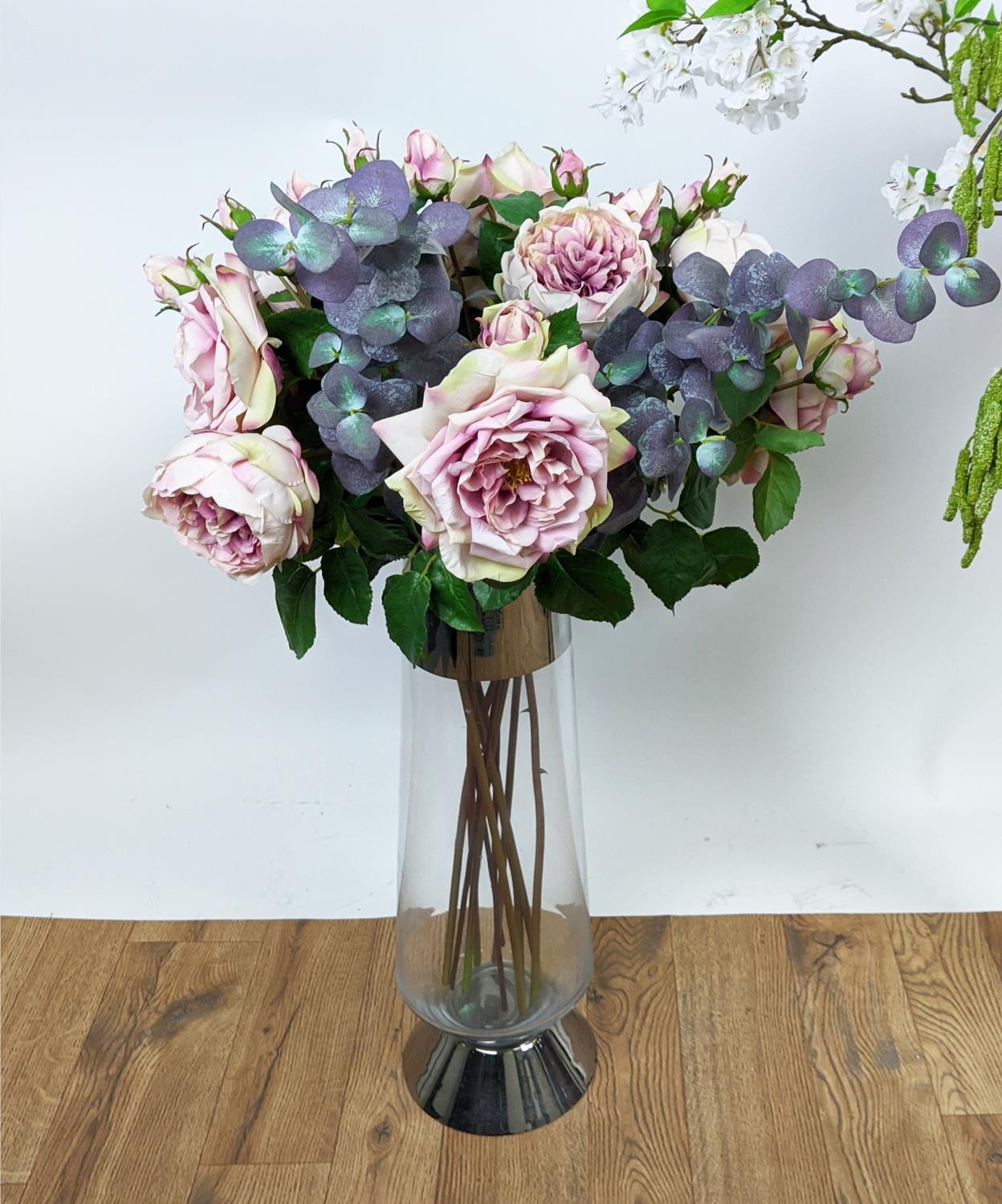 FAUX FLORAL DISPLAYS, a collection of three, each differing, 164cm H approx at tallest. (3) - Image 3 of 6