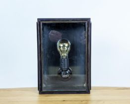 WALL LANTERN, bronzed metal and glass, 29.5cm x 20cm x 13cm.