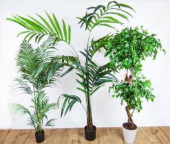 FAUX PLANTS, a collection of three, each differing, 17cm H at tallest approx. (3)