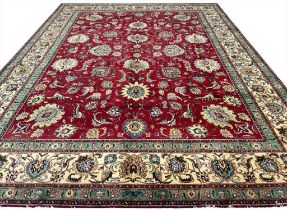 FINE PERSIAN SHAH ABBAS DESIGN TABRIZ CARPET, 390cm x 295cm.