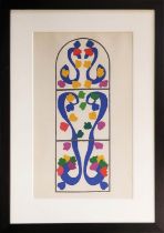 HENRI MATISSE (1869-1954) 'Vigne', lithograph from cut out coliage, 34cm x 20cm, framed (