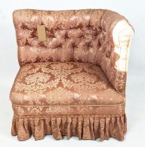 CORNER CHAIR, Edwardian mahogany, upholstered with a bullion fringed, 98cm W.
