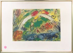 MARC CHAGALL, 'Bible Series', a set of eight lithographs, 35cm x 23.5cm, one unframed. (8)
