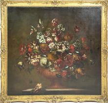 18TH CENTURY ITALIAN MANNER, 'Still Life with Flowers and Vase', oil on canvas, William Rivett
