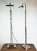 VALSAN DESK LAMPS, a pair, chrome adjustable design, 140cm H max. (2)