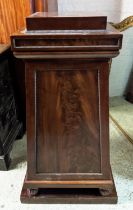 PEDESTAL CABINET, William IV mahogany, 116cm H x 47cm D x 63cm W, with slanting sides on carved