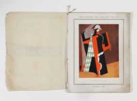 PABLO PICASSO, Programme des Ballets Russes – 1917 for season of Diaghilev’s Ballet Russes Maurice